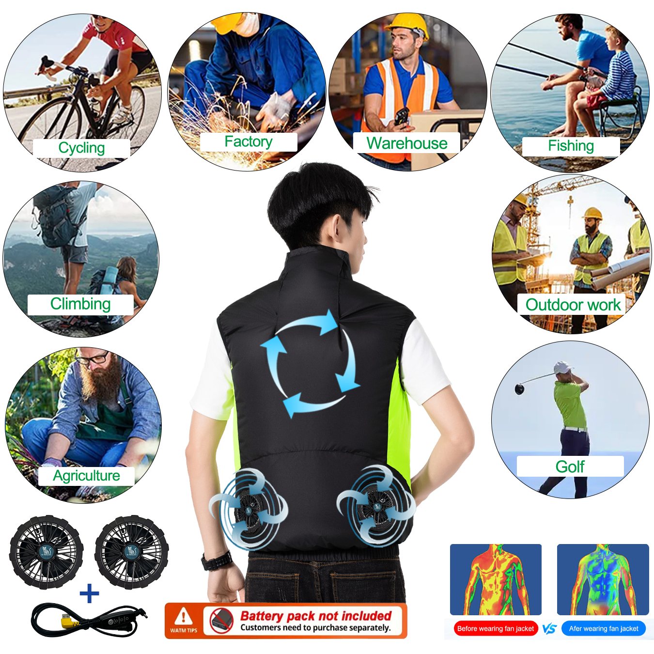 Rompi Kipas Pendingin Bernapas - Fishing Vest ulasan dan harga